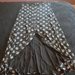 Hot Topic Pentacle Occult Gothic Maxi Button Front Skirt